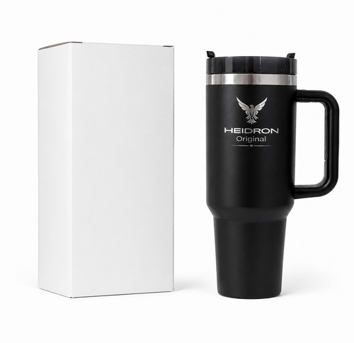 HEIDRON Thermobecher 1,18 L – Edelstahl mit Deckel & Trinkhalm